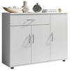 KOMODA   90/70/30 cm   bijela  - bijela/srebrne boje, Konvencionalno, drvni materijal/plastika (90/70/30cm) - Carryhome