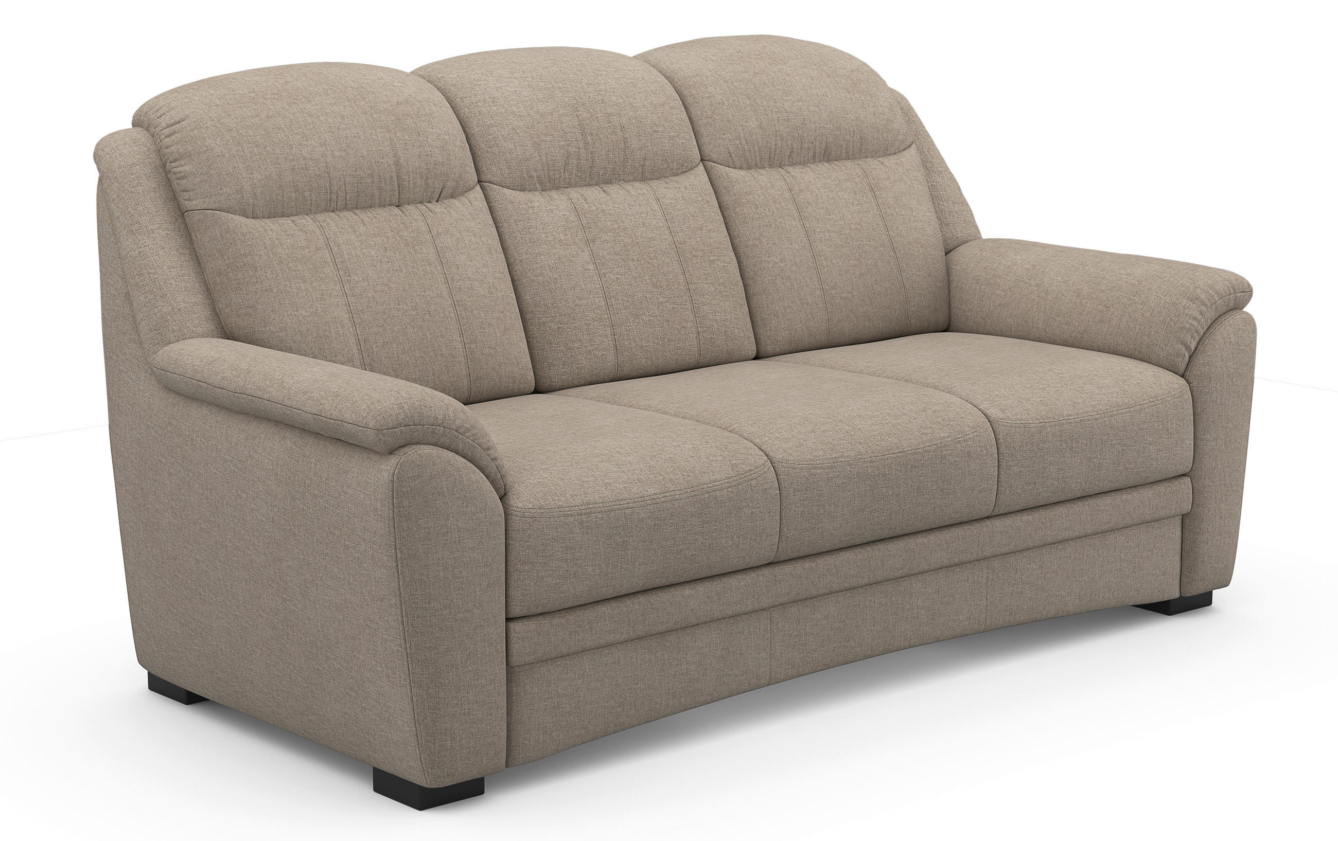 TROJMIESTNA POHOVKA, textil, taupe - čierna/taupe, Design, textil/plast (193/99/106cm) - Cantus