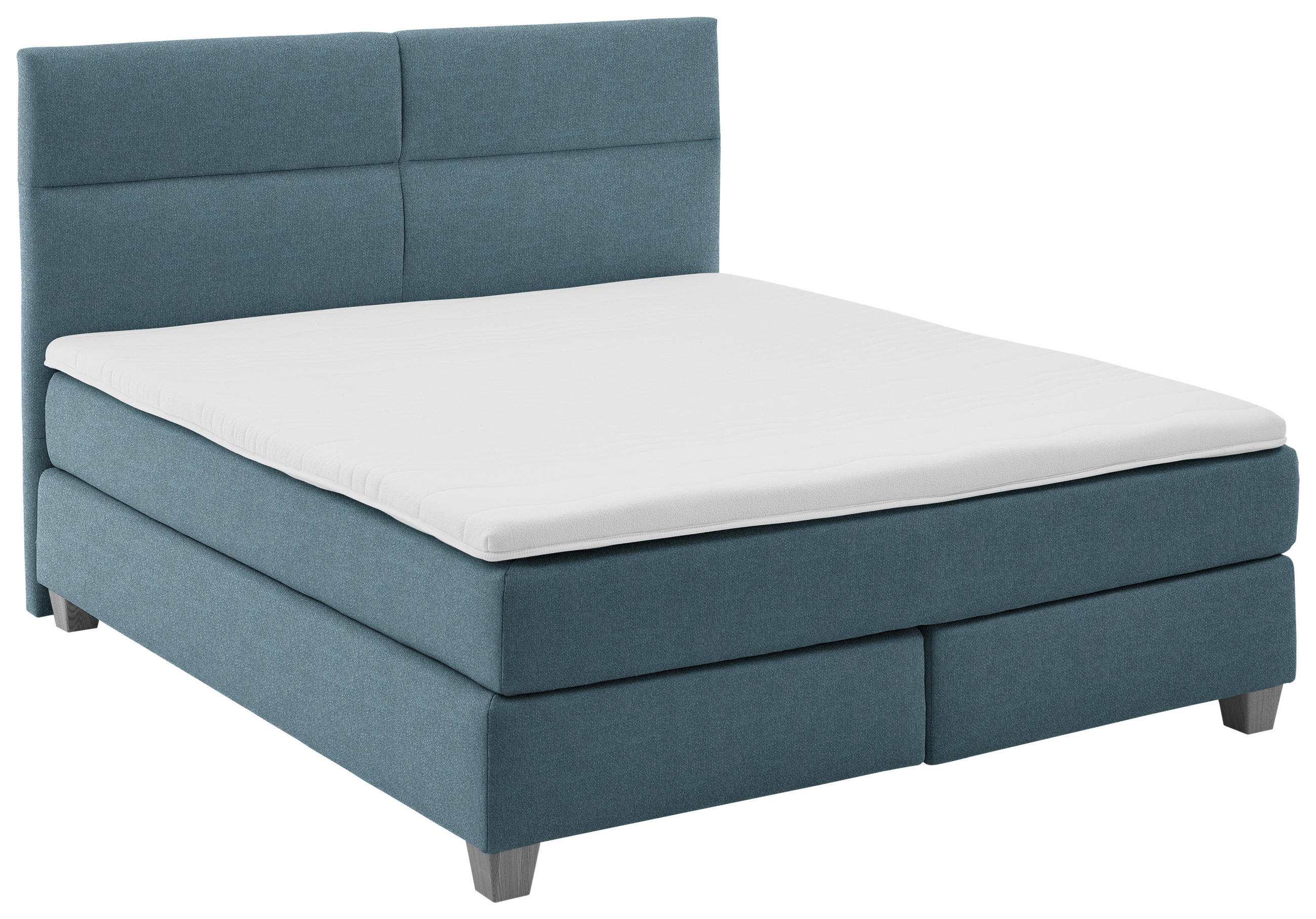 BOXSPRINGBETT 180/200 cm  in Blau  - Blau/Naturfarben, MODERN, Holz/Textil (180/200cm) - Beldomo - Sleep