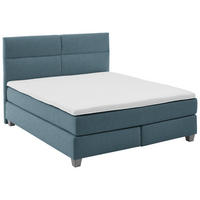 BOXSPRINGBETT 180/200 cm  in Blau  - Blau/Naturfarben, MODERN, Holz/Textil (180/200cm) - Beldomo - Sleep