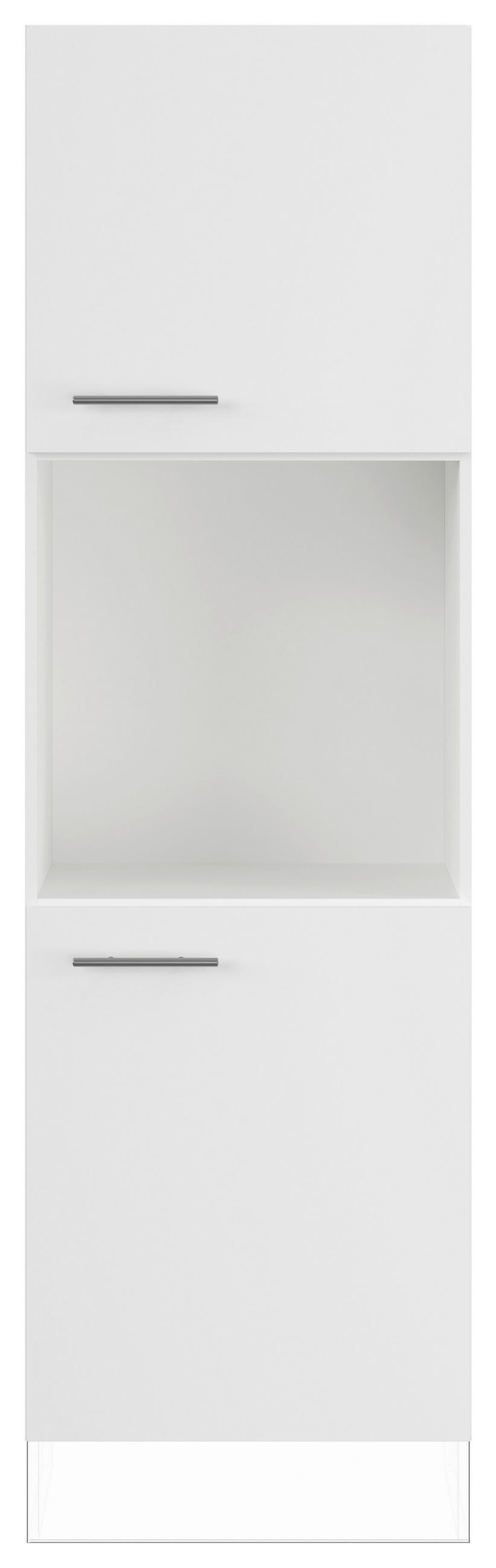 GERÄTEUMBAUSCHRANK 60/206,2/57,6 cm  in Weiß  - Edelstahlfarben/Weiß, Basics, Holzwerkstoff/Metall (60/206,2/57,6cm) - Impuls