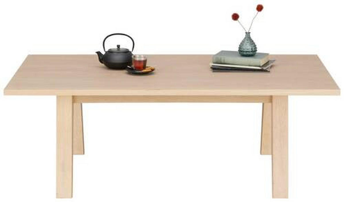 COUCHTISCH Eiche furniert 130/70/45 cm rechteckig Weiß  - Weiß, Design, Holz/Holzwerkstoff (130/70/45cm) - MID.YOU