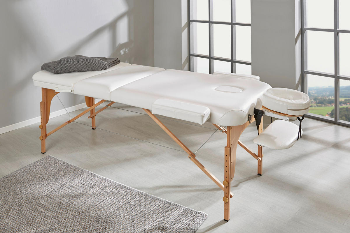 MASSAGELIEGE - Weiß, Trend, Holz/Holzwerkstoff (185/70/62-85cm) - Novel
