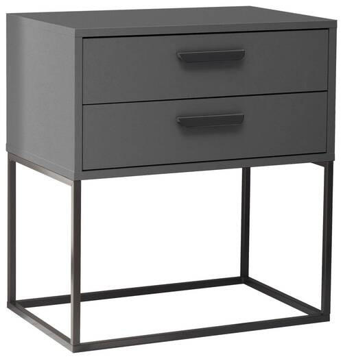 NACHTKÄSTCHEN 60/65/38,5 cm  in Graphitfarben, Schwarz  - Schwarz/Graphitfarben, MODERN, Holzwerkstoff/Kunststoff (60/65/38,5cm) - Livetastic