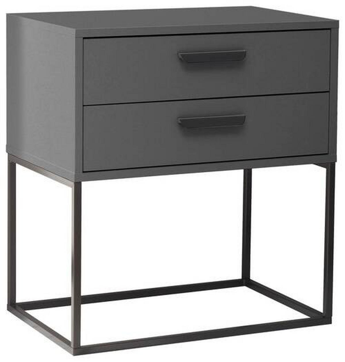 NACHTSCHRANK 60/65/38,5 cm  - Schwarz/Graphitfarben, MODERN, Holzwerkstoff/Kunststoff (60/65/38,5cm) - Livetastic