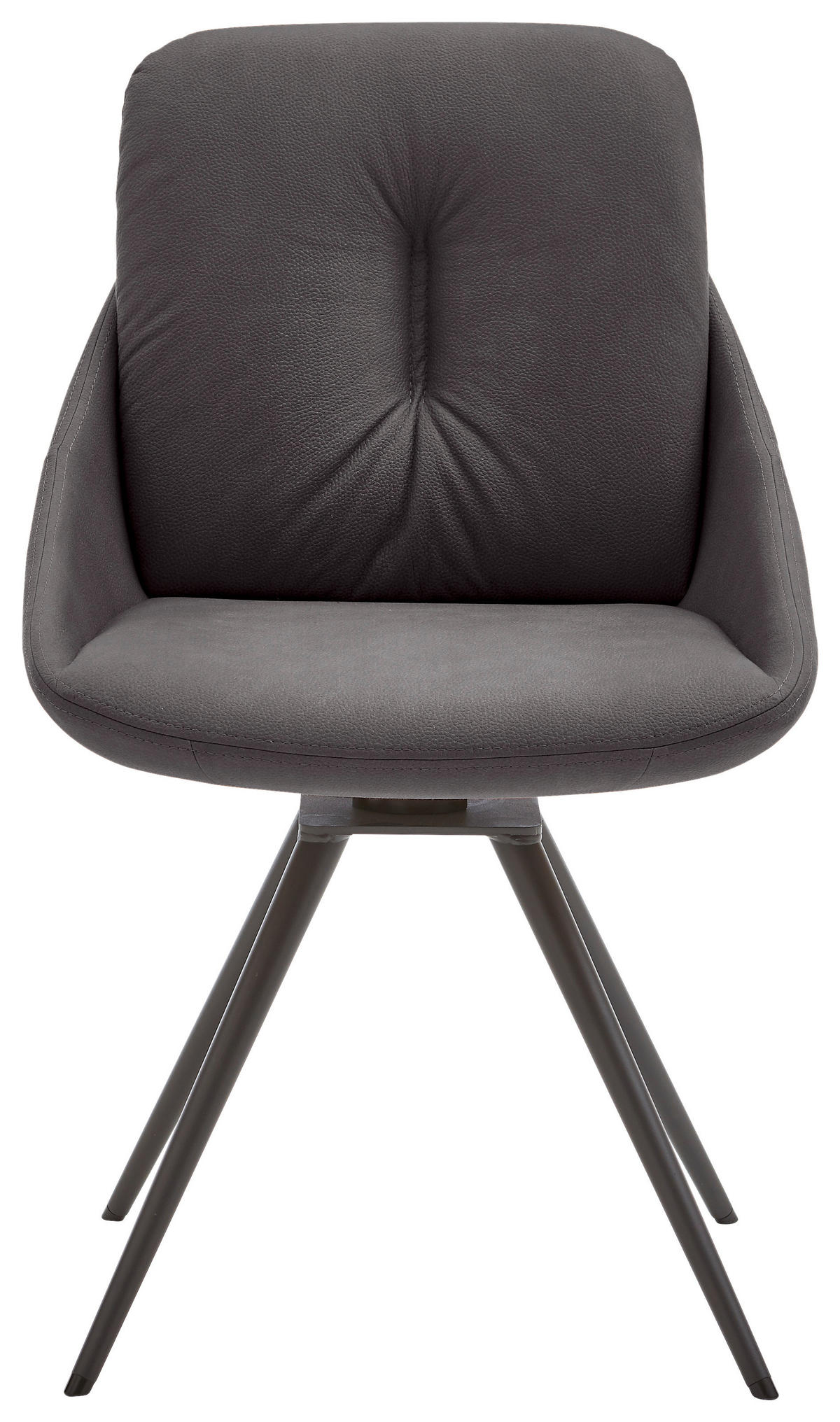 STUHL  in Stahl Mikrofaser  - Anthrazit, Design, Textil/Metall (55/91/64cm) - Venjakob