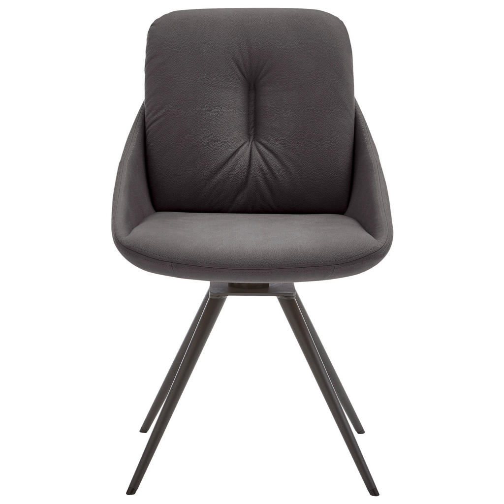 Thumbnail - Venjakob Stuhl, Anthrazit, Metall, Textil, konisch, 55x91x64 cm, Goldenes M, Made in Germany, Dgm, Beinauswahl, Lederaus...