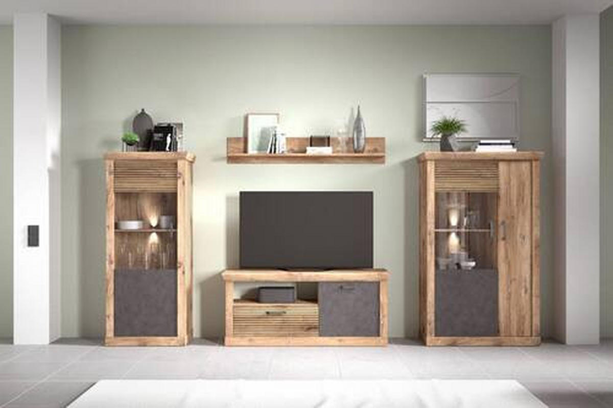TV-ELEMENT - Eichefarben/Anthrazit, KONVENTIONELL, Holzwerkstoff/Kunststoff (150/66/40cm) - Carryhome