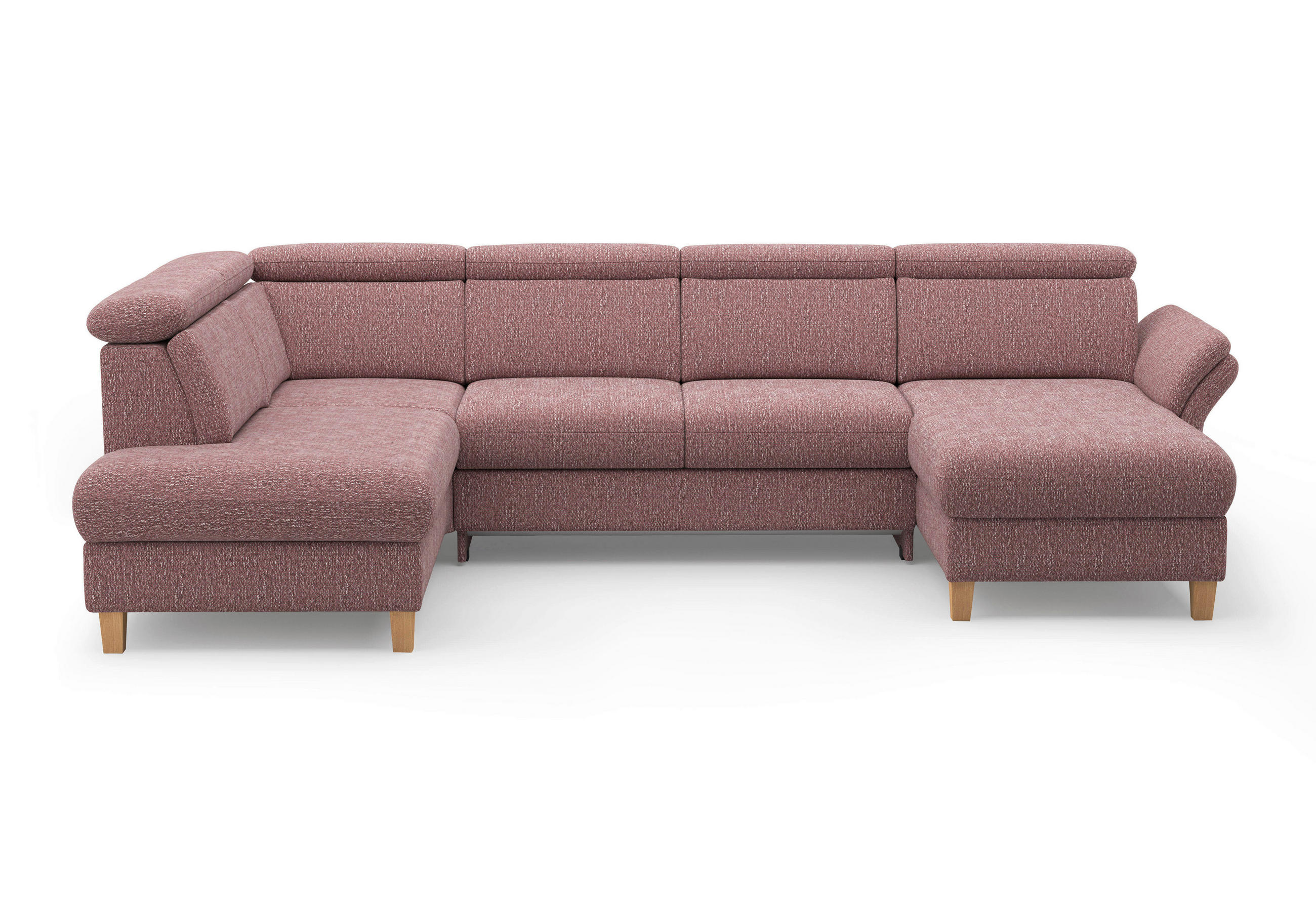 WOHNLANDSCHAFT - Eichefarben/Aubergine, KONVENTIONELL, Holz/Textil (193/321/166cm) - Sit & More