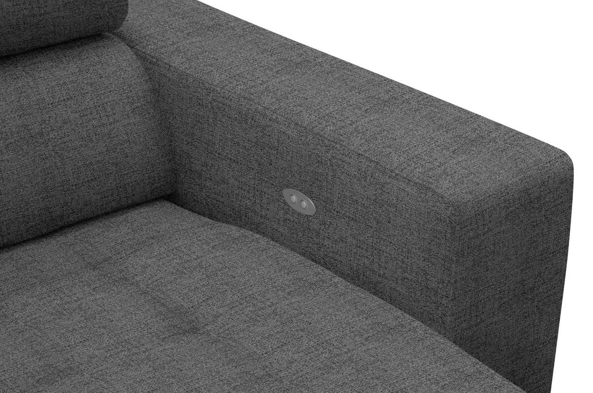 CANAPÉ D'ANGLE in Chenille Grau  - Chromfarben/Grau, Design, Textil (207/301cm) - Xora
