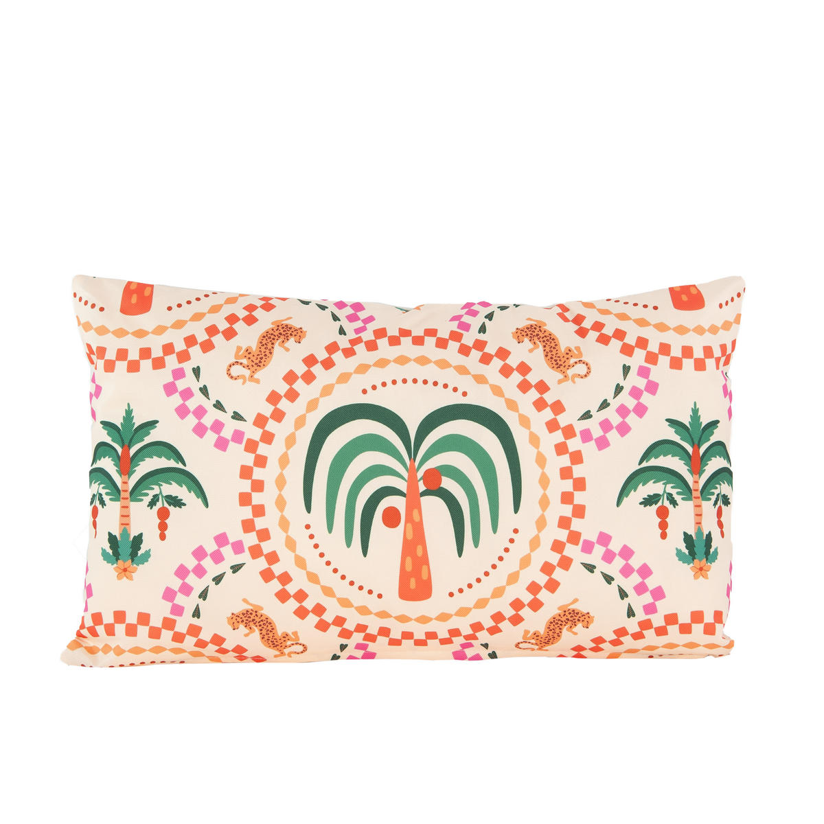 OUTDOOR-KISSEN Palmen  - Multicolor/Creme, Basics, Kunststoff (50/30cm)