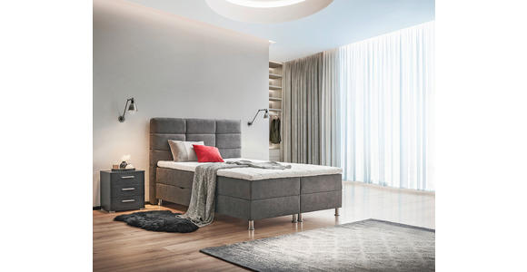 BOXBETT 180/200 cm  in Anthrazit  - Chromfarben/Anthrazit, KONVENTIONELL, Textil/Metall (180/200cm) - Carryhome