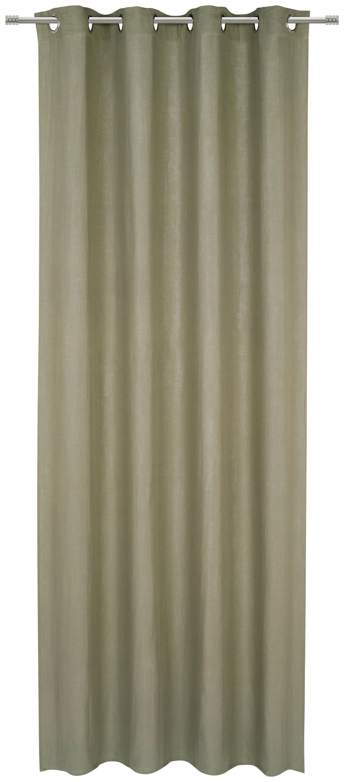 ZÁVĚS S OČKY, poloprůhledné, 140/255 cm - olivově zelená, textil (140/255cm) - Esposa