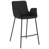 BARHOCKER Mikrofaser Anthrazit, Schwarz Stahl  - Anthrazit/Schwarz, Design, Textil/Metall (53/97/50cm) - Novel