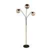 STEHLEUCHTE - Bernsteinfarben/Schwarz, Design, Glas/Metall (67/30/200cm) - Trio Leuchten