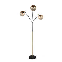 STEHLEUCHTE - Bernsteinfarben/Schwarz, Design, Glas/Metall (67/30/200cm) - Trio Leuchten