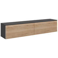 LOWBOARD  180,3/37,6/37,4 cm  individuell planbar, hängend, in verschiedenen Größen erhältlich, in verschiedenen Holzdekoren erhältlich  - Schieferfarben/Eichefarben, Design, Holzwerkstoff (180,3/37,6/37,4cm) - Celina Home
