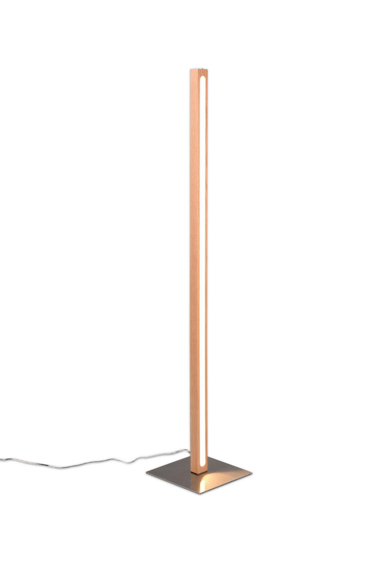 LAMPADAIRE LED - couleur de chêne, Lifestyle, matière synthétique/bois (22/115cm) - Novel