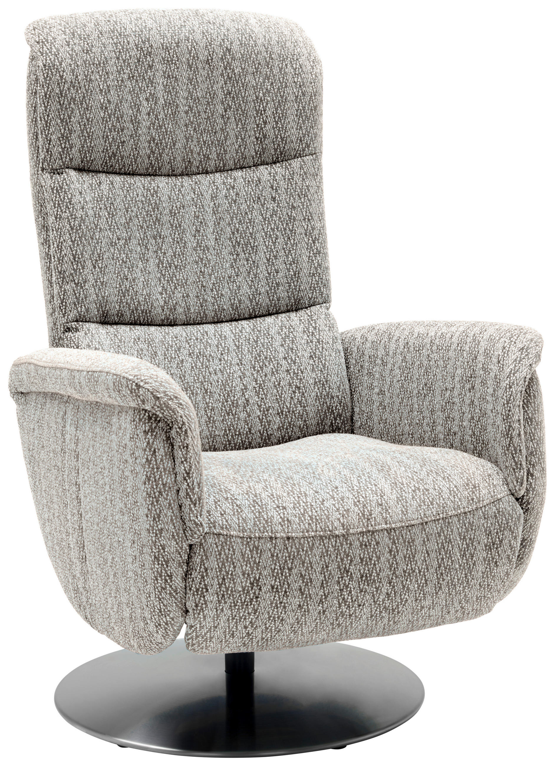 RELAXSESSEL in Textil Graubraun  - Edelstahlfarben/Graubraun, Design, Textil/Metall (71/112/83cm) - Dieter Knoll
