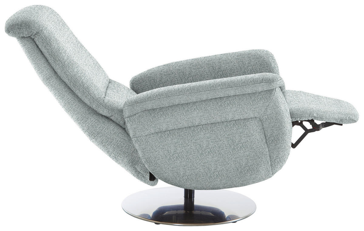 RELAXSESSEL in Textil Hellgrau  - Edelstahlfarben/Hellgrau, KONVENTIONELL, Textil/Metall (79/112/94cm) - Beldomo Premium