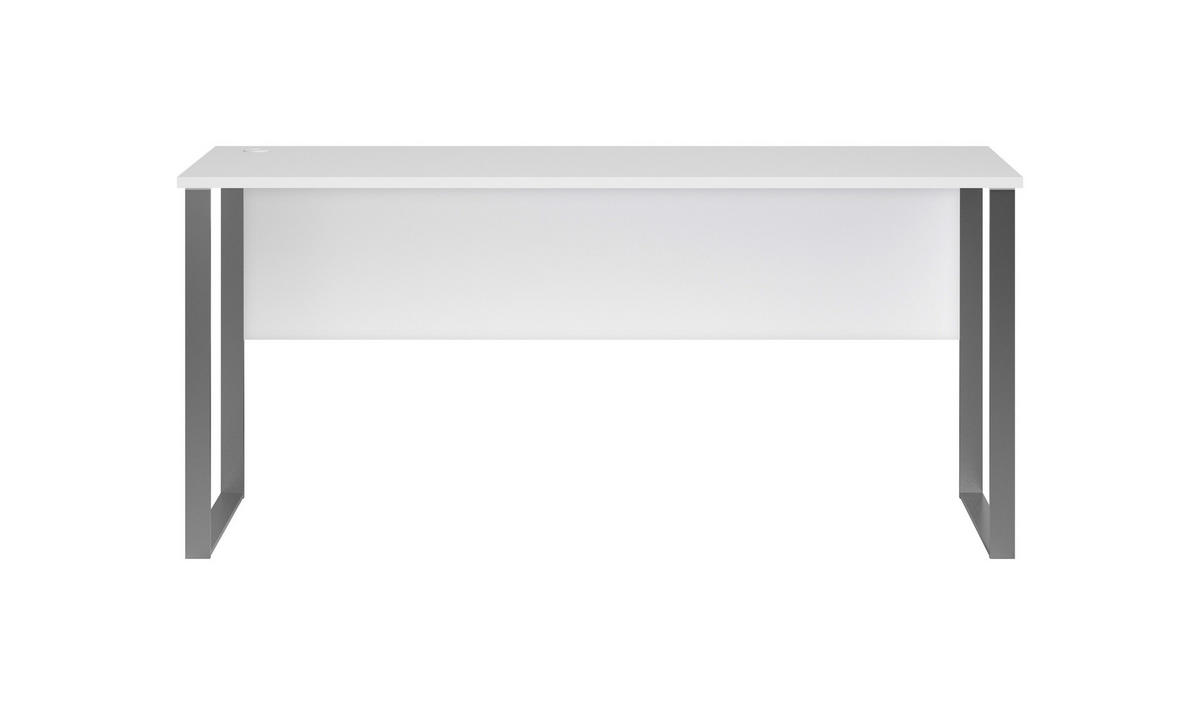 SCHREIBTISCH 170/73/77 cm  in Silberfarben, Hellgrau  - Silberfarben/Hellgrau, Design, Holzwerkstoff/Metall (170/73/77cm) - MID.YOU