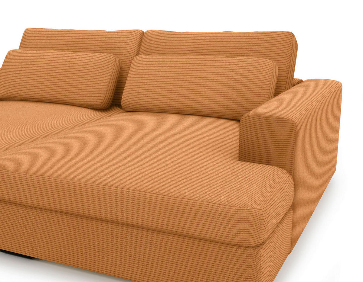 BIGSOFA in Cord Rostfarben  - Rostfarben/Schwarz, Design, Textil (223/80/158cm) - Lomoco