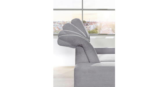 ECKSOFA inkl. Funktion Hellgrau Cord  - Hellgrau/Schwarz, KONVENTIONELL, Textil/Metall (290/178cm) - Cantus