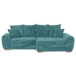 ECKSOFA  in Cord Petrol  - Eichefarben/Petrol, KONVENTIONELL, Holz/Textil (276/177cm) - Carryhome