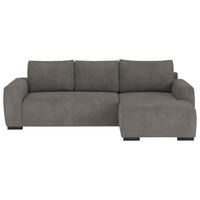 ECKSOFA  in Mikrofaser Grau  - Schwarz/Grau, Trend, Kunststoff/Textil (252/170cm) - MID.YOU