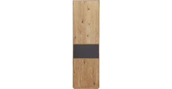 GARDEROBENSCHRANK 60/205/38 cm - Eichefarben/Anthrazit, Design, Glas/Holz (60/205/38cm) - Waldwelt