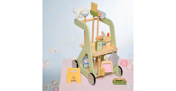 KINDERSPIELSET Reinigungswagen - Multicolor/Naturfarben, Basics, Holz/Holzwerkstoff - My Baby Lou