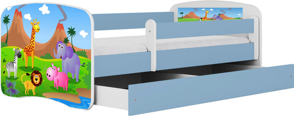 KINDER-/JUNIORBETT - Blau/Birkefarben, MODERN, Holz/Holzwerkstoff (80/160cm) - MID.YOU