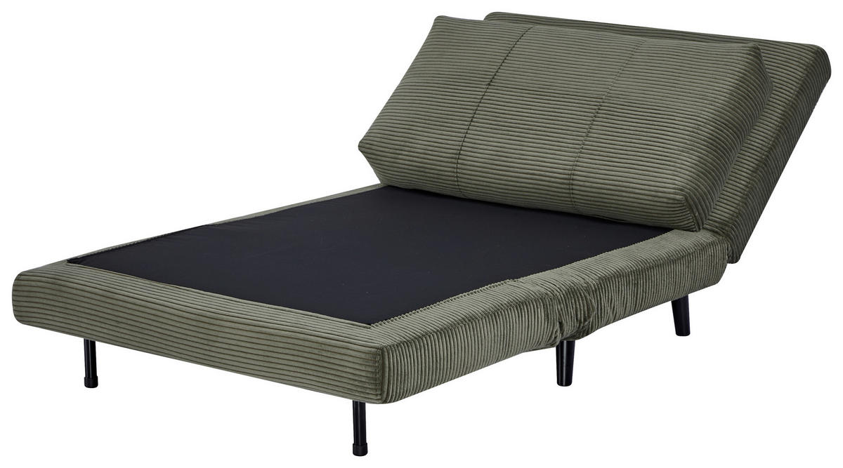 SCHLAFSESSEL Cord Grün    - Schwarz/Grün, Design, Holz/Textil (100/82/91cm) - Ti'me