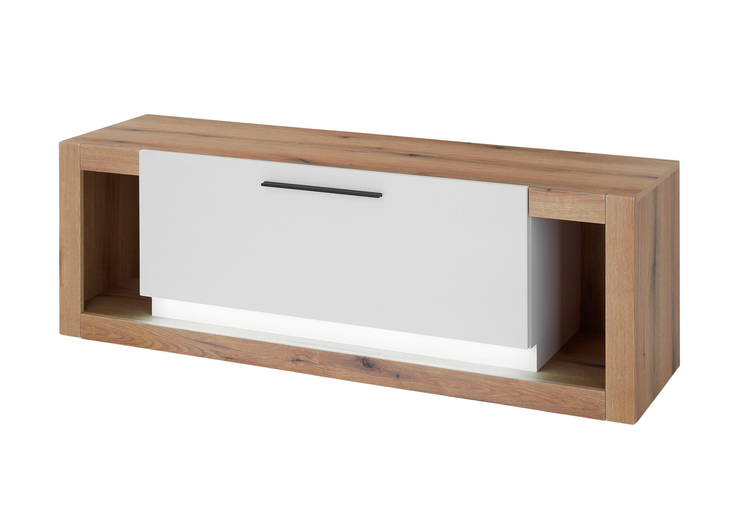 LOWBOARD  150/49/43 cm  Typenauswahl, stehend  - Eichefarben/Schwarz, Design, Holzwerkstoff/Metall (150/49/43cm) - MID.YOU