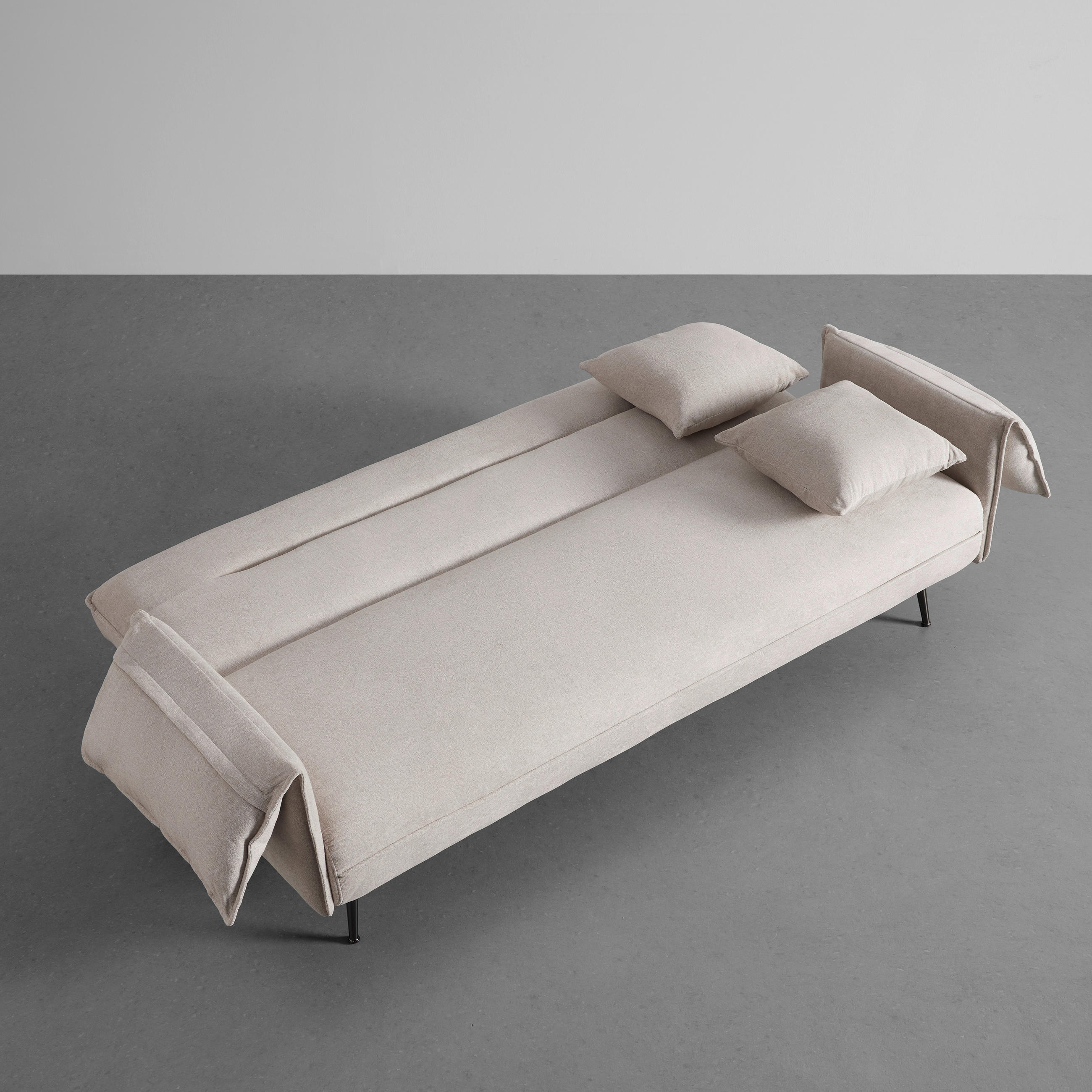 SCHLAFSOFA in Webstoff Beige  - Beige/Anthrazit, MODERN, Holz/Textil (193/117/25,5cm) - Bessagi Home