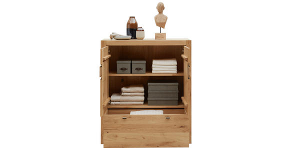 KOMMODE , 102,3/117,6/41 cm, 1 Schublade(n)  - Eichefarben/Dunkelgrau, Natur, Holz (102,3/117,6/41cm) - Valnatura