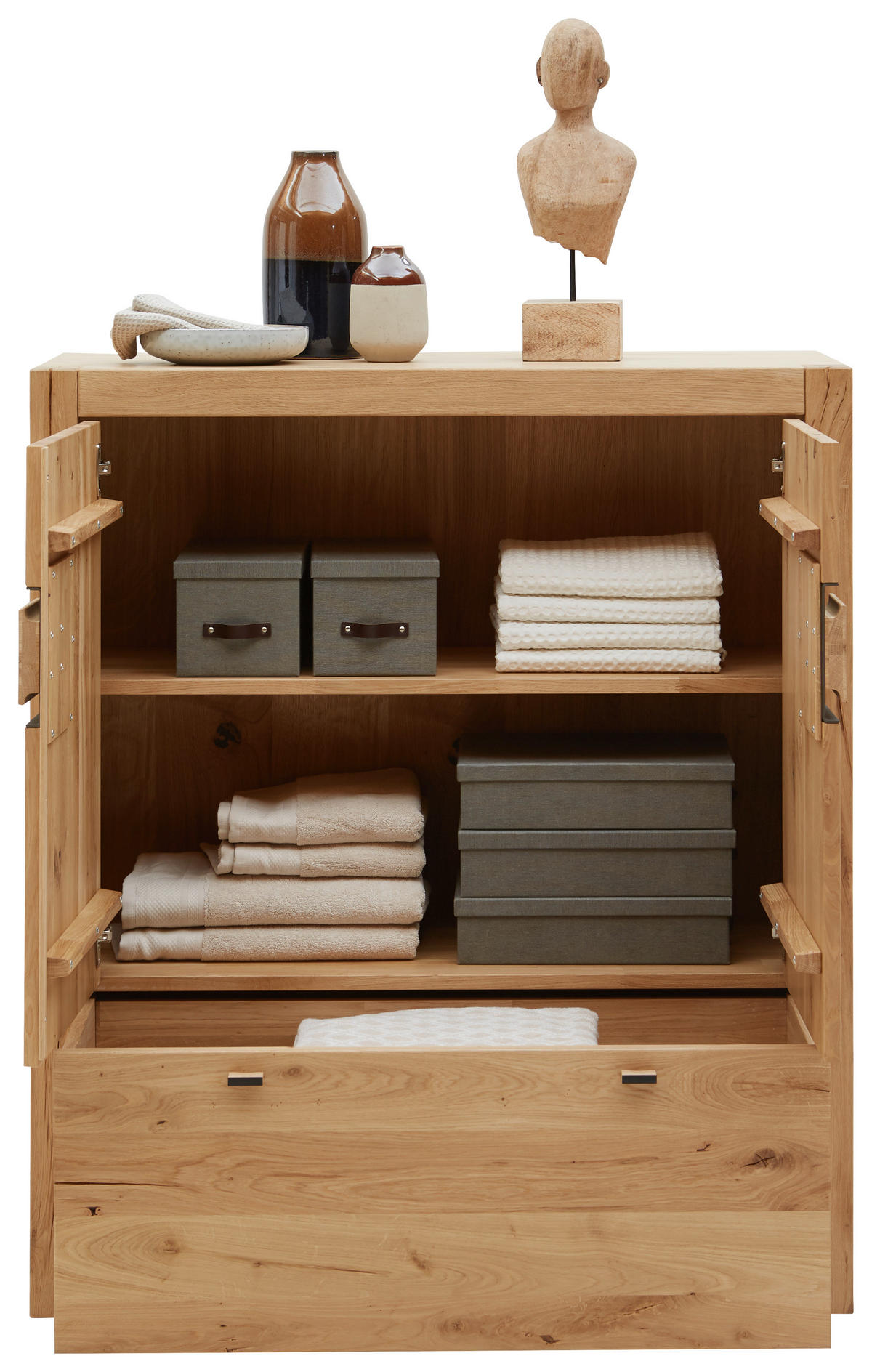 KOMMODE  in 102,3/117,6/41 cm  - Eichefarben/Dunkelgrau, Natur, Holz (102,3/117,6/41cm) - Valnatura