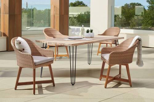 GARTENSESSEL Akazie Stahl Hellbraun  - Hellbraun, MODERN, Holz/Kunststoff (62/86/64cm) - Ambia Garden