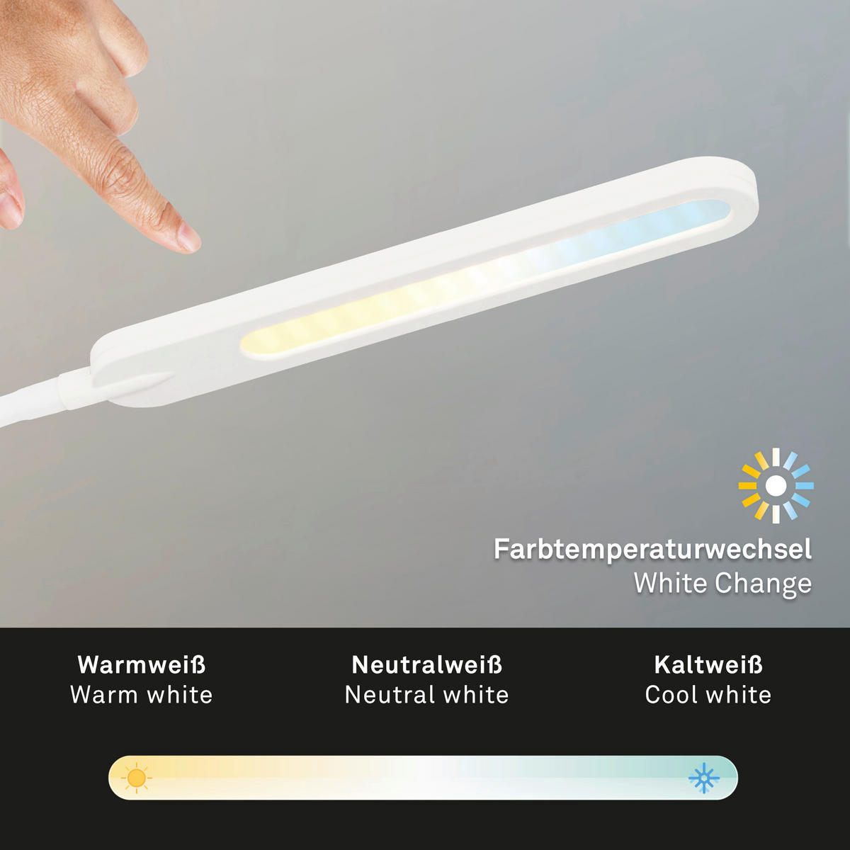LED-SVETILKA ZA PISALNO MIZO               - bela, Basics, kovina/umetna masa (95/16,5/23cm)