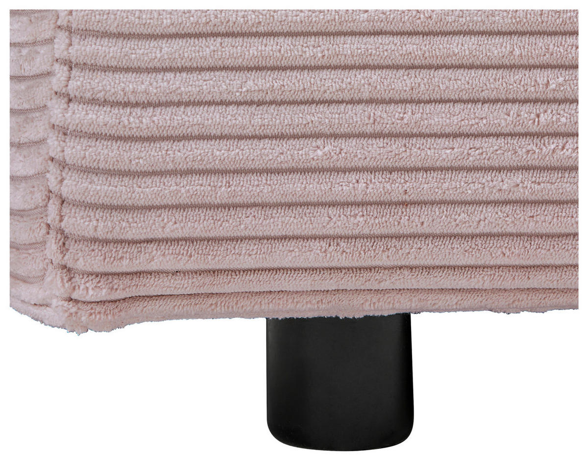 ECKSOFA Rosa Cord  - Schwarz/Rosa, Design, Kunststoff/Textil (265/224cm) - Hom`in