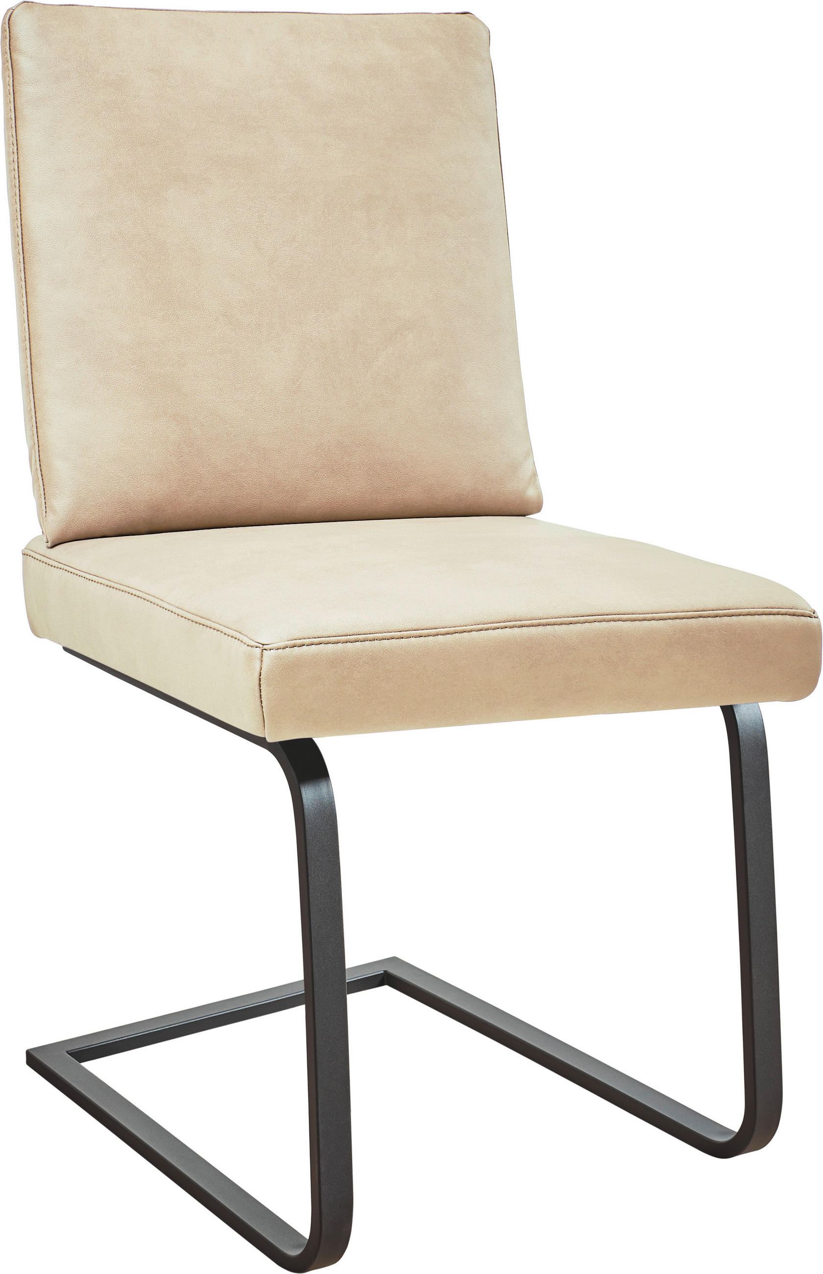 SCHWINGSTUHL  in Stahl Mikrofaser  - Beige/Schwarz, Design, Textil/Metall (46/92/60cm) - Dieter Knoll