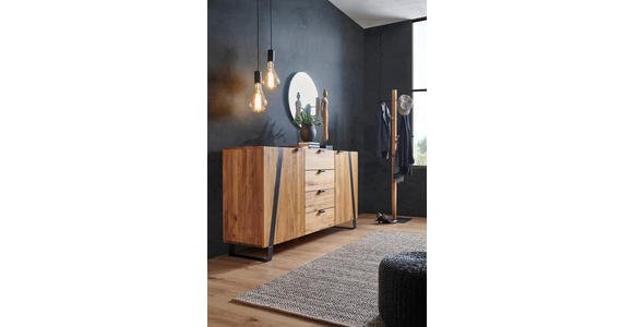 SIDEBOARD 172,8/90,6/43 cm  - Eichefarben/Schwarz, Trend, Holz/Metall (172,8/90,6/43cm) - Landscape