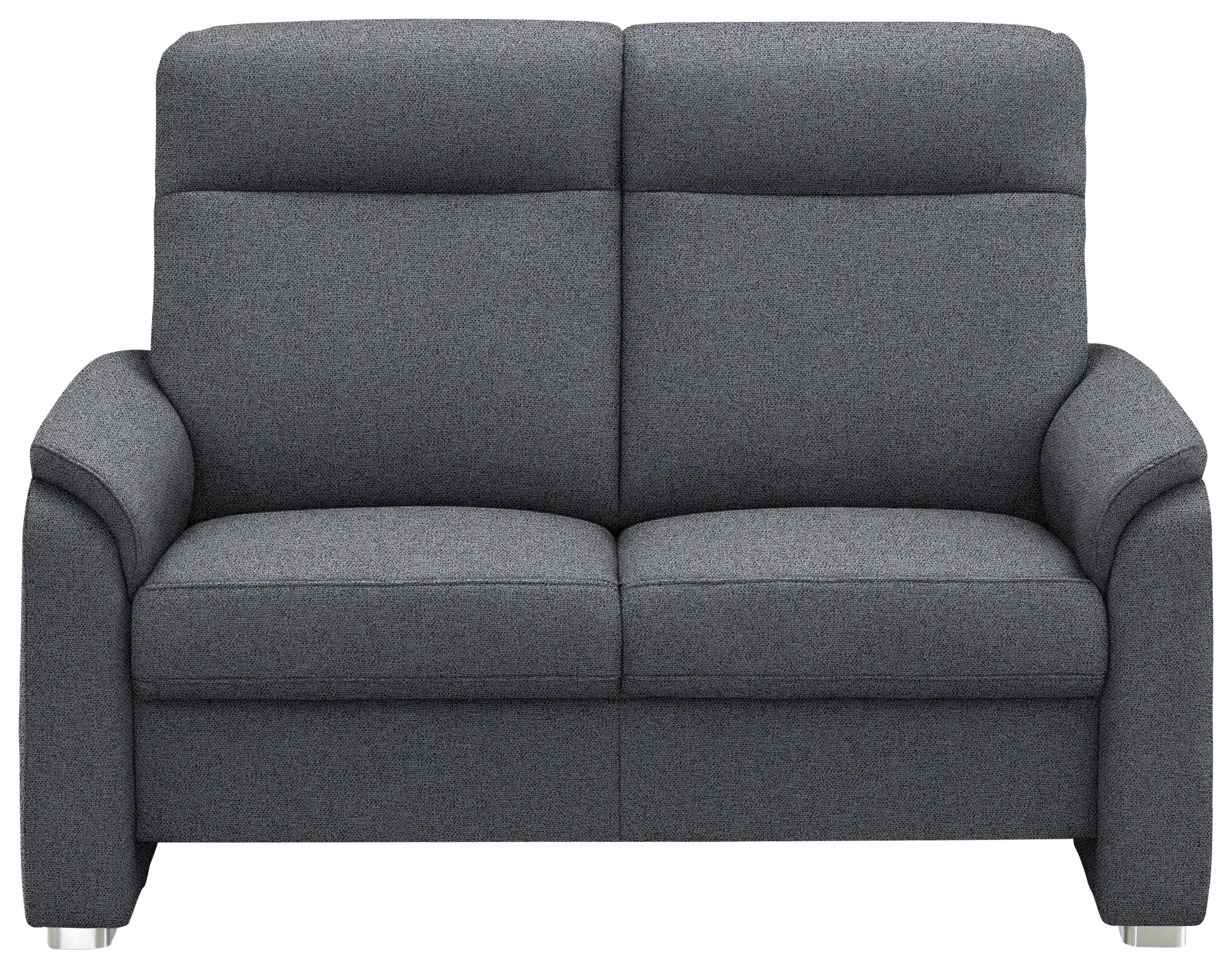2-SITZER-SOFA  in Flachgewebe Anthrazit  - Anthrazit/Alufarben, KONVENTIONELL, Textil/Metall (156/107/95cm) - Beldomo Comfort