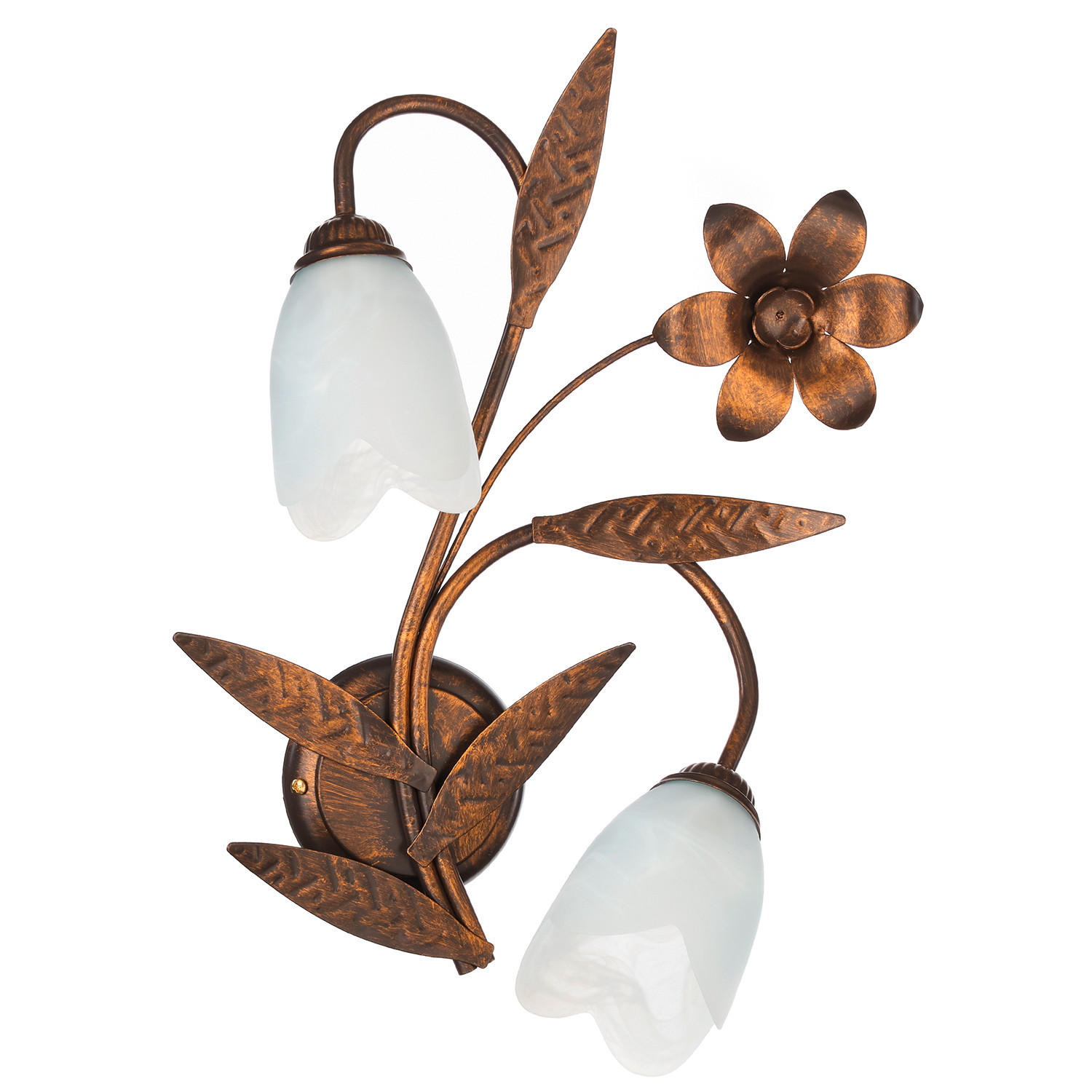 WANDLEUCHTE 35/19/47 cm   - Bronzefarben, KONVENTIONELL, Glas/Metall (35/19/47cm)