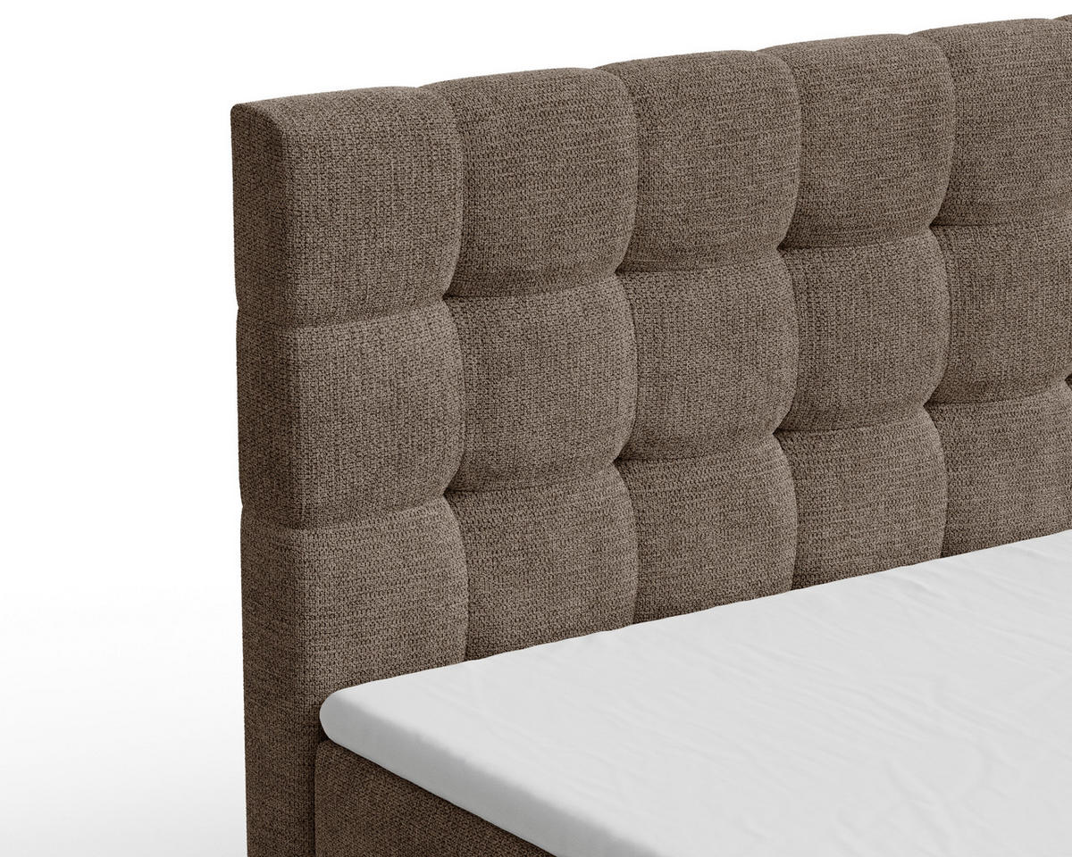 BOXBETT 160/200 cm,  in Braun, Bettkasten, Topper, H2 + H3 = mittel + fest  - Schwarz/Braun, MODERN, Holz/Kunststoff (160/200cm) - Livetastic