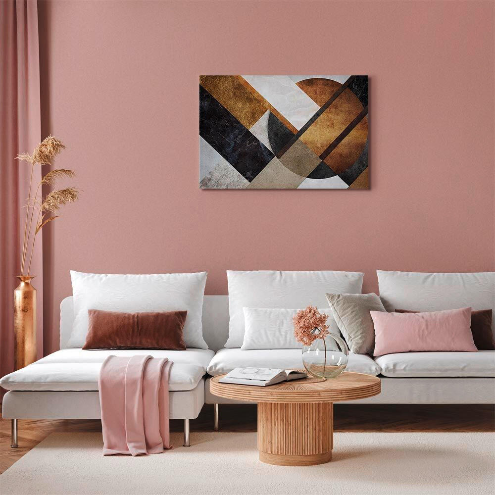 LEINWANDBILD Abstraktes 90/60/1,2 cm  - Schwarz/Honig, Basics, Holz/Textil (90/60/1,2cm) - artgeist