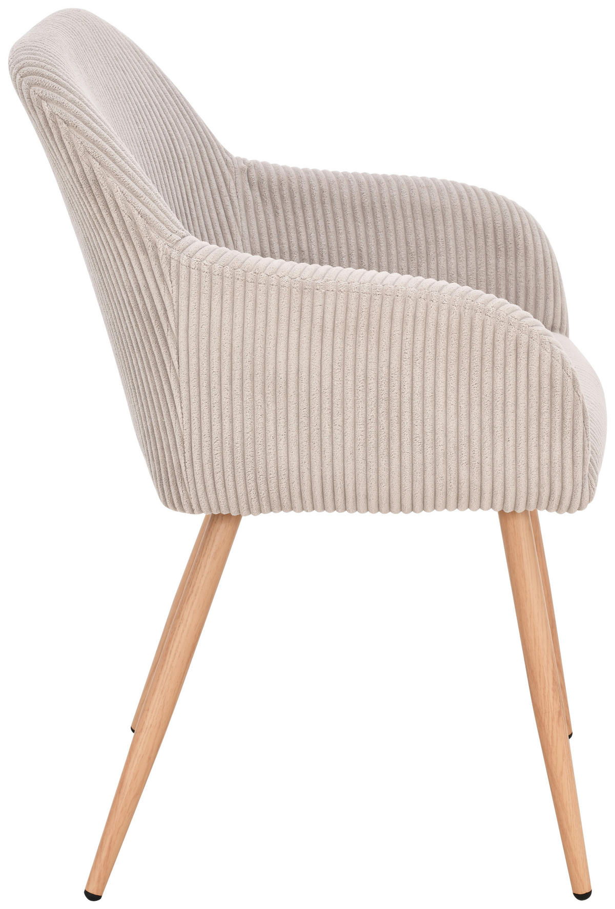 ARMLEHNSTUHL  in Eisen Cord  - Eichefarben/Hellgrau, Trend, Holz/Textil (55/84/60cm) - Livetastic