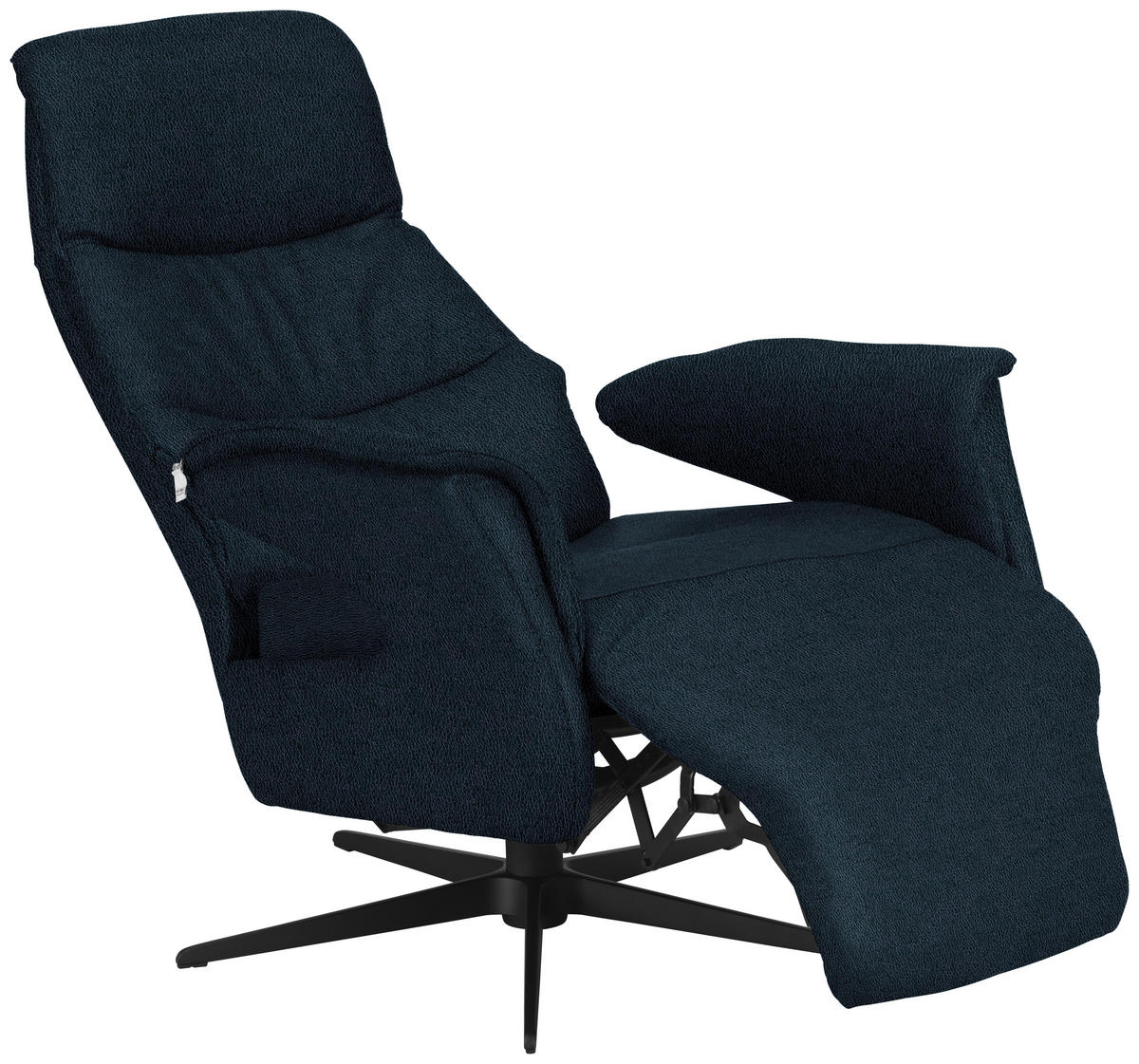 RELAXSESSEL in Leder Schwarz  - Schwarz, Design, Leder/Metall (74/105/83cm) - Welnova