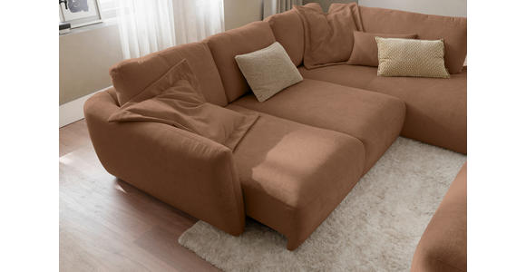ECKSOFA  in Chenille Braun  307/224 cm  - Schwarz/Braun, KONVENTIONELL, Kunststoff/Textil (307/224cm) - Hom`in