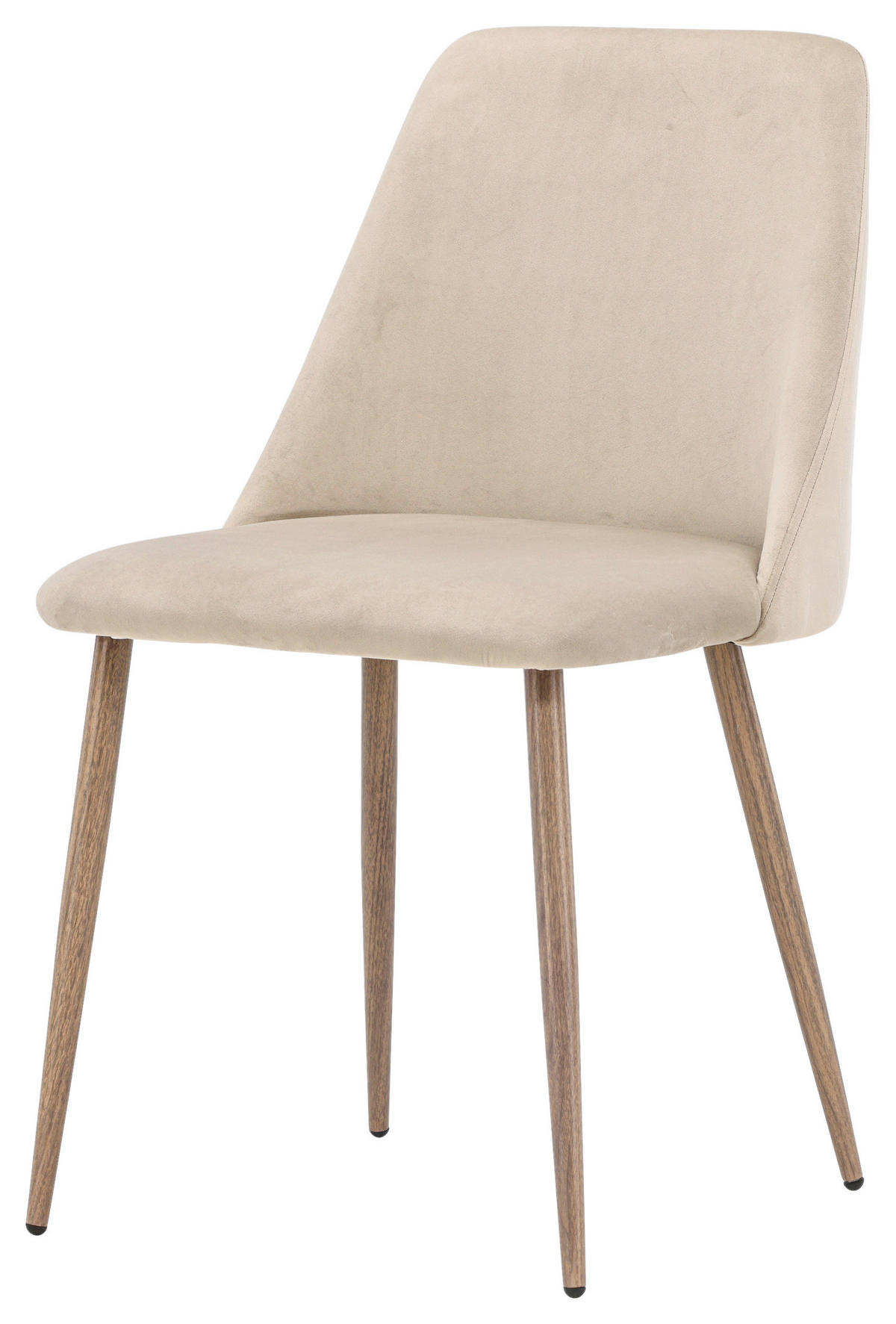 STUHL-SET 2 Stück  in Stahl Samt Metall, Textil  - Beige/Braun, Design, Textil/Metall (49/87/56cm) - Livetastic